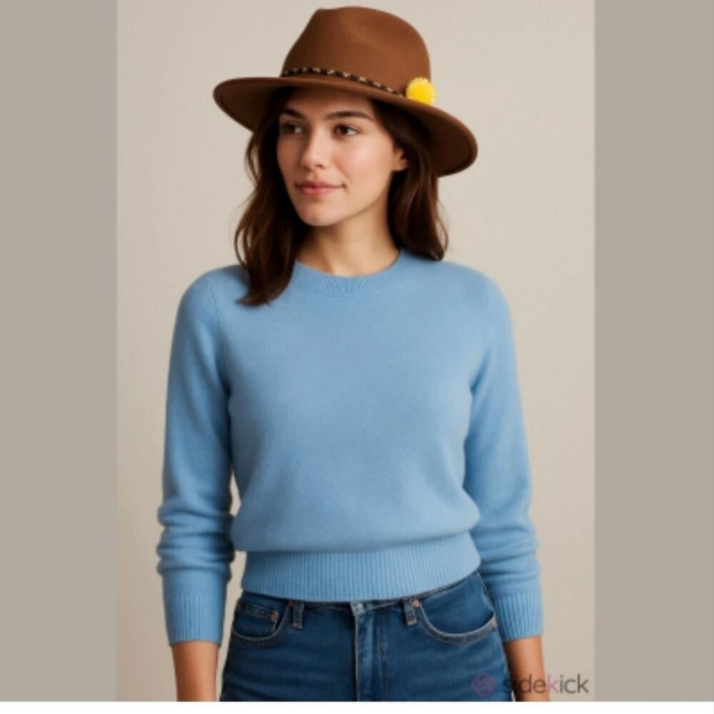 Madison Cashmere Size S Blue 100% Cashmere Sweater